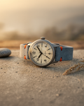 Field Larzac ORVEN — montre automatique acier 38 mm, cadran clair chiffres arabes Super-LumiNova