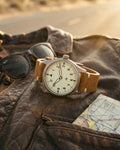 Flieger Galerne ORVEN — montre automatique titane 39 mm, cadran type B Super-LumiNova C3, bracelet cuir suédé