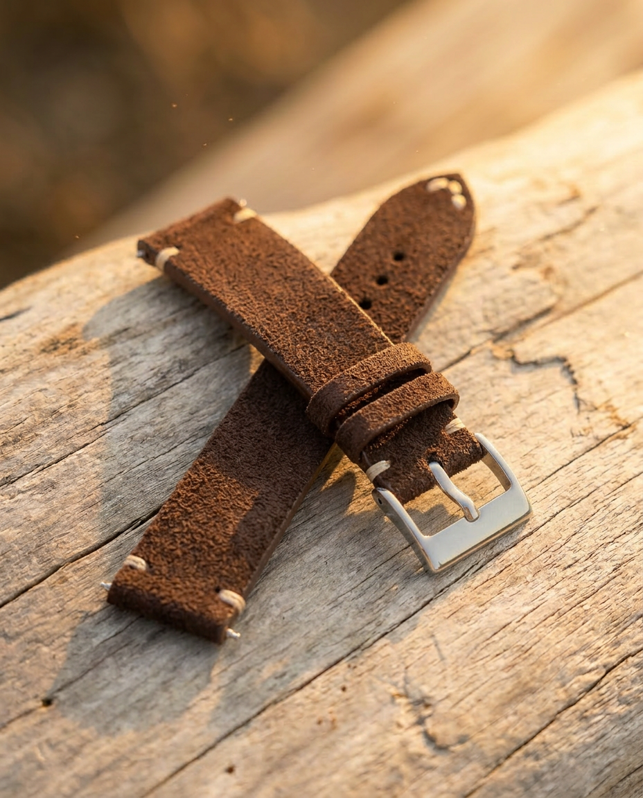 Bracelet Cuir Suédé Vintage